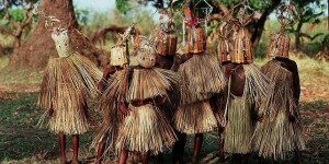 9–10-year-old boys of the Yao tribe in Malawi participating in circumcision and initiation rites.