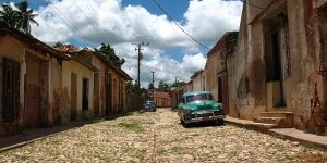 A street in Trinidad, Cuba. Trinidad has been one of UNESCOs World Heritage sites since 1988.