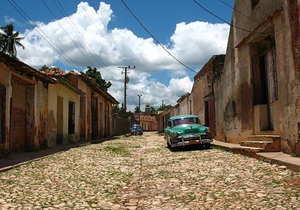 A street in Trinidad, Cuba. Trinidad has been one of UNESCOs World Heritage sites since 1988.