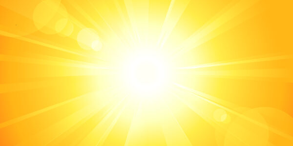 Bright vector sun with lens flare